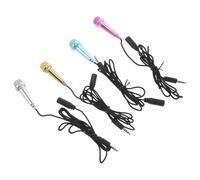 Levemolo 4pcs Mini Wired Phone Microphone Capacitive High-fidelity Mic for Singing Streaming Recording Portable Compact Design for Mobile Phone Live Broadcast Plug and Play Recording for