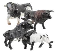 Levemolo 4pcs Miniature Cow Ornaments Lightweight Mini Cow Figurines Plastic Miniature Animal Models for Desktop Garden Bonsai Decor Gift