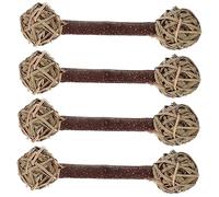 Levemolo 4pcs Natural Fruit Hamster Chew Toys Safe Molar Sticks for Teeth Grinding Fun Household Accessories for Chinchillas Gerbils and Guinea Pigs