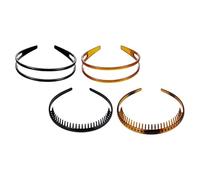 Levemolo 4pcs Plastic Hair Bands Thick Double Row Comb Headbands with Multiple Teeth Non-slip Design, Lightweight Hair Hoops for Washing Your Face and Reading