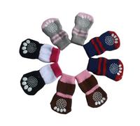 Levemolo 4pcs Puppy Dog Knits Socks Anti Skid Cotton Size M