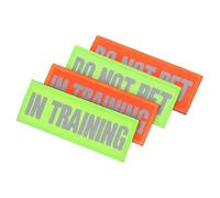 Levemolo 4pcs Reflective Pet Carrier for Dogs Embroidered Patches Do Not Pet Tags Reflective Collar Patches Dog Harness Accessories