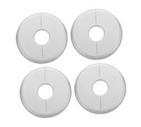 Levemolo 4pcs Round Wall Split Flange Cover Plates Silver Pipe Cover Plate for Faucet Water Pipe Air Conditioning Hole Electrical Wire Concealment Easy Peel and Stick Installation