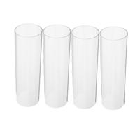 Levemolo 4pcs Transparent Cylinder Candle Cover High Borosilicate Glass Shade for Windproof Protection for DIY Decor and Candle Display Simple and Elegant Design