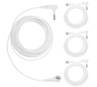 Levemolo 4pcs White Grounding Connect Wire with Strong Clip Design and Universal Fit, Pvc and Copper Material for Workshop Settings and Workstation Frames, Sturdy Earthing Sheet Wire