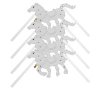Levemolo 4pcs White Horse Shadow Puppets Kit for Shadow Puppetry and Performances Plastic and Paper Material Visually Appealing Figures for Animation Performances and Puppet Shows