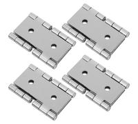 Levemolo 4pcs White Nickel Dual Pivot Spring Door Butt Hinges Small Double Swing Gate Hinges with Door Closer for Outdoor and Residential Use