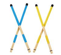 Levemolo 4pcs Wooden Drum Brush Bundles Percussion Stick for Drumset Accessories for Gifts for Drummers for Practice and Performance Random Color