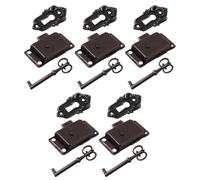 Levemolo 5 Sets Vintage Cabinet Locks Iron Metal Furniture Lock with Key Retro Decorative Style Long Serving Life Rust Resistant for Decoration to Your Furniture and Repair The Antique Box