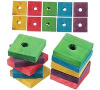 Levemolo 50pieces Parrot Wood Chip Chew Toy Diy Bird Bite Toy for Parrots Cockatiels and Birds Fun and Safe Mixed Color Design for Chewing and Exploring