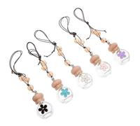 Levemolo 5pcs 8ml Car Perfume Bottle Glass Fragrance Diffuser Refillable Hanging Decorative Ornament for Car Aromatherapy and Fatigue Relief