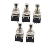 Levemolo 5pcs 9-pin Stomp Foot Switches for Electric Guitar Effects Pedals, Metal Construction with True Bypass and Control Status Indicator Led, for Guitar Accessories and Pedal Playing
