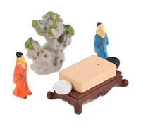 Levemolo 5pcs Ancient Chinese Miniature Chess Player Statue - Mini Dollhouse Accessories for Home Office Bonsai Decoration Micro Landscaping Decor