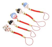 Levemolo 5pcs Ceramic Luck Cat Pendants Phone Straps for Smartphones and Backpacks Smooth Fortune Cat Hanging Ornaments with Bright Fade-resistant Craftsmanship Lovely Lucky Charm