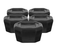 Levemolo 5pcs Tennis Racket Handle Covers Black Plastic Protective End Caps for Tennis Accessories, Upgrade Equipment Improved Precision and Non-slip Grip for Enhanced Performance