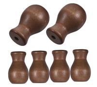 Levemolo 6pcs Brown Wooden Window Blind Cord Knobs Sturdy Pull Ends for Roman Shades and Curtains for Home Decor and Window Treatments