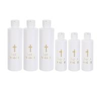 Levemolo 6PCS Catholic Holy Water Bottles with Cross Print Leakproof Refillable Containers Portable Religious Dispensers for Easter Baptism Communion Church Events and Personal Devotion