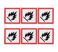 Levemolo 6pcs Fire Safety Label: Safety Flame Warning Stickers For Trash Cans - PVC Self-Adhesive Fire Danger Labels For Schools Parks Streets