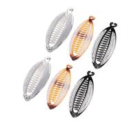 Levemolo 6pcs Fish Shape Banana Hair Clip Pearl and Rhinestone Design, Resin Material, No Pins Needed, Unique Attractive Updo Ponytail Holder Clip for Working and Having Party