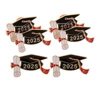 Levemolo 6pcs Graduation Week Lapel Pin Badges with Enamel Grad Cap Design, Sturdy Zinc Alloy Doctoral Hat Pins for Teachers and College Students, Stylish Backpack Charm with Elegant Black