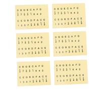 Levemolo 6pcs Kalimba Thumb Piano Scale Stickers Easy to Install Yellow Musical Note Labels for Beginners and Practical Finger Practice Decals