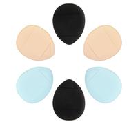 Levemolo 6pcs Mini Portable Cosmetic Cushion Powder Puff Soft Fluffy Dual-use Makeup Sponge for Wet and Dry Face Powder Application Skin-friendly Mini Finger Makeup Tool for Random Color
