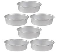 Levemolo 6pcs Oval Cake Baking Molds Non-Stick Cheese Making Pans Aluminium Alloy Polished Surface Not Easy to Deform for Home Baking and Afternoon Tea