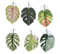 Levemolo 6pcs Plastic Turtle Tank Platform with Suction Cups, Leaf-shaped Reptile Decor for Stable Resting Spot, Multi-purpose Frog and Aquatic Turtle Habitat Accessory