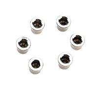 Levemolo 6pcs Silver Guitar String Ferrules Caps Metal Mounting Buckles for Electric Guitar Repair Practical String Retainers Accessories