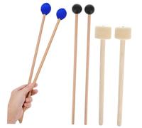 Levemolo 6pcs Wooden Percussion Mallets Set Including Bass Drum, Timpani, Bell, and Snare Drum Mallets for Adult Practice and Musical Instrument Accessories