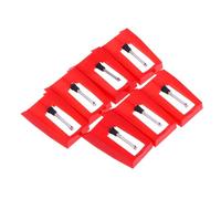 Levemolo 7pcs Replacement Stylus for Turntable Vinyl Record Player Needle with Piezoelectric Technology Easy Installation Stable Playback Compatible with Various Phonographs Red