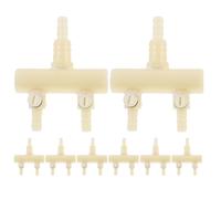 Levemolo 8pcs Aquarium Air Pump Splitter - Fish Tank Connector 8mm 4mm Plastic Air Flow Divider - Oxygen Splitter Lever Valve for Indoor
