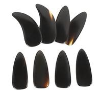 Levemolo 8pcs Natural Buffalo Horn Guzheng Finger Picks Professional Large Double Curve Guzheng Nail Covers Fingertip Protection for Adult Practice and Performance