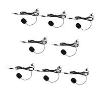 Levemolo 8pcs Professional Clip-on Lavalier Microphones Set, Small Black Pvc Multi-functional Mic for Live Broadcast, Teaching, Interviews Guided Tours, Compatible with Phones and Wireless Systems