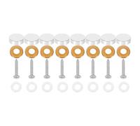 Levemolo 8pcs Pure Copper Mirror Fasteners Nails Silver Flat Head Decorative Screw Caps for Bathroom Mirrors and Sign Advertising Hardware for Glass Fixing