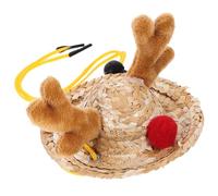 Levemolo Adjustable Small Christmas Hat for Hamster Festive Decorative Pet Hat Reindeer Cap for Pet Costumes
