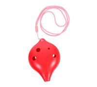 Levemolo Alto Six-hole Pottery Flute Alto Flute Wind Music Instrument Alto Ocarina Musical Ocarina Flute Mini Ocarina Flute Six Hole Ocarina Flute Instrument Ocarina Instrument Cloth Red
