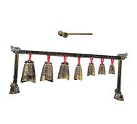 Levemolo Antique Brass Chime Decoration Vintage Chinese Chimes Percussion Instrument for Home Decor and Collectibles Small Retro Musical Ornament