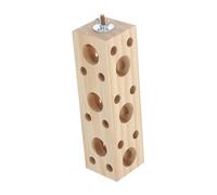 Levemolo Bird Wooden Chewing Toy for Parrots Natural Wood Grinding Platform for Small Animals Teething Toy for Parakeets Easy to Install Bird Cage Accessory