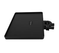 Levemolo Black Microphone Stand Shelf Clamp-on Sound Card Tray Height Adjustable Sturdy Abs Metal Holder with Higher Edges Design Thickened Platform for Holding Gadgets