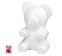 Levemolo Blank Bear Foam Ornament for DIY Crafts Modelling Floral Arrangements Polystyrene Sculpture Party Decoration White Bear Shape for Handmade Ornaments and Rose Molds
