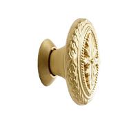 Levemolo Brass Furniture Drawer Pull with Delicate Relief Design, Single Hole Cabinet Knob in Golden Colour, Not Easy to Corrode and Easy to Assemble, for Kitchen Cabinet Door and Drawer