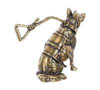 Levemolo Brass German Shepherd Figurine Vintage Dog Statue Sitting Home Office Table Decor Pet Memorial Present for Living Shelf