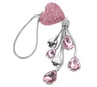 Levemolo Car Pendant Car Interior Accessory Heart-shaped Pink Crystal Creative Design Plastic Bling Decoration, Fade-resistant for Rearview Mirror for Festival and Living Room