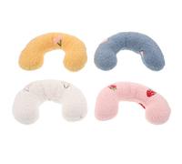 Levemolo Cat pillows for indoor cats 4pcs portable U-shaped plush pillows with thickened cotton, multifunctional pet cushions for resting and exercise at home and travel