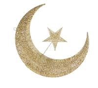 Levemolo Ceiling Hanging Decor Home Indoor Hanging Moon Glitter Decorations Gold Star Moon Ornaments Large Party Artificial Christmas Decoration Stars Christmas Ornaments Golden
