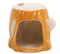 Levemolo Ceramic Hamster Nest for Small Animals Including Guinea Pig and Hedgehog, Orange Lovely Hamster Hideout Offering Activity Space and Improving Sleep Quality, for Whole Year Use