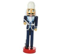 Levemolo Christmas Nutcracker Figurine 36cm Wooden Nutcracker Soldier Navy Blue Decorative Holiday Xmas Party Ornament Home Tabletop Decor