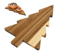 Levemolo Christmas Tree Practical Cutting Board Multi-Functional Wooden Pizza Board with Delicate Details Beige Christmas Tree Shape Fruit and Cheese Tray for Parties