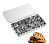 Levemolo Cookie Cutters Stainless Steel Baking Tools 30 Pieces with Flower, Star, Rectangle Shapes Enhanced Durability Metal Storage Box for Making Cookies